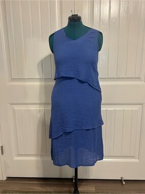 Gaya Sleeveless Tiered Midi Dress in Royal Blue